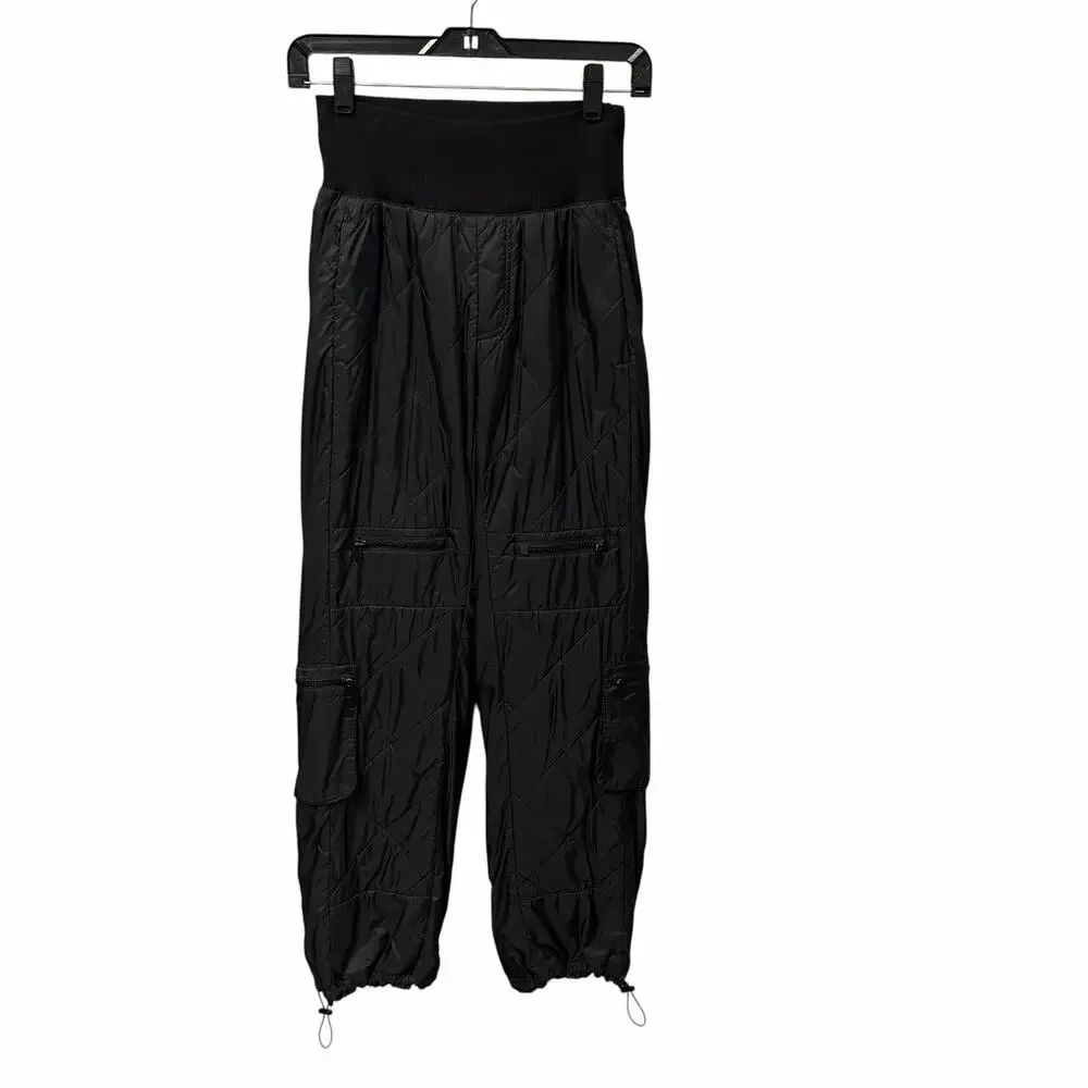 Alo Yoga High Waist Snowrider Puffer Pants Black Womens XS Outdoor Winter Ski